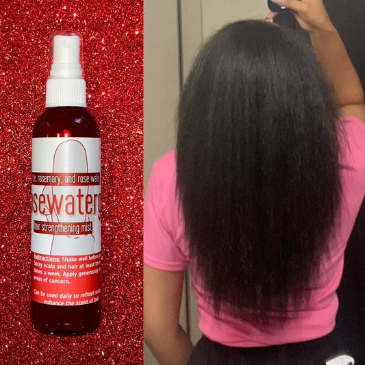 rosewatergirl - red rice, rosemary, and rose water hair strengthening mist