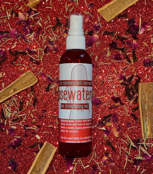 rosewatergirl - red rice, rosemary, and rose water hair strengthening mist